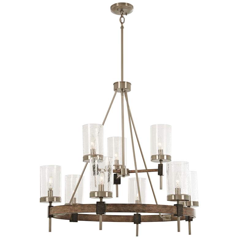 Image 2 Minka Lavery Bridlewood 32" Stone Gray and Nickel 9-Light Chandelier