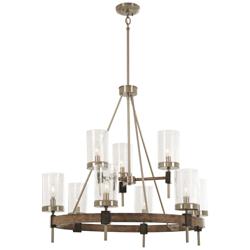 Minka Lavery Bridlewood 32&quot; Stone Gray and Nickel 9-Light Chandelier
