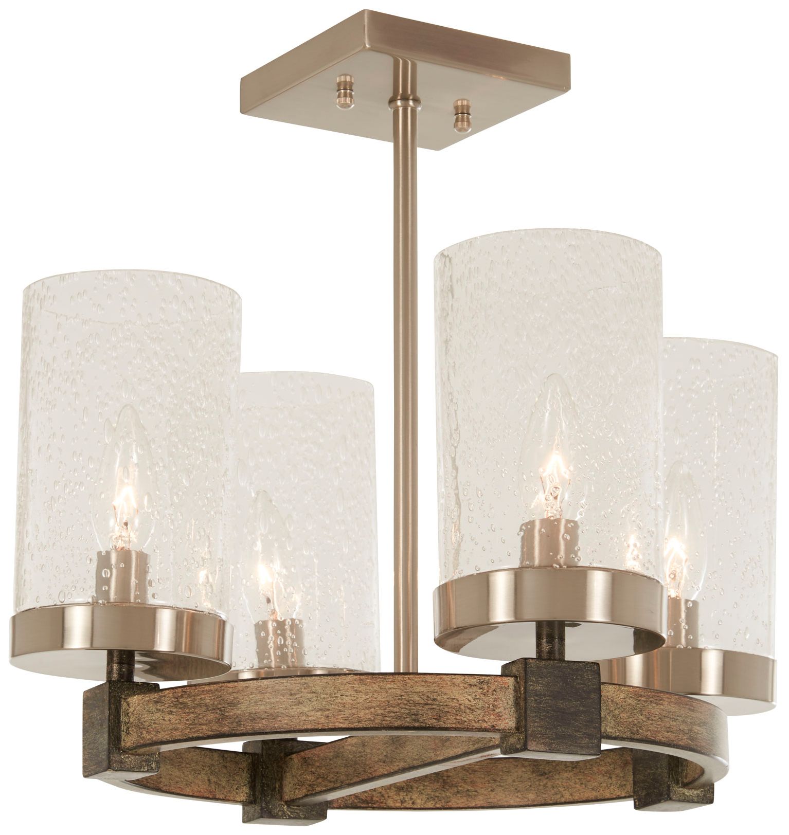 Image 3 Minka-Lavery Bridlewood 4-Light Stone Grey and Brushed Nickel Semi Flush