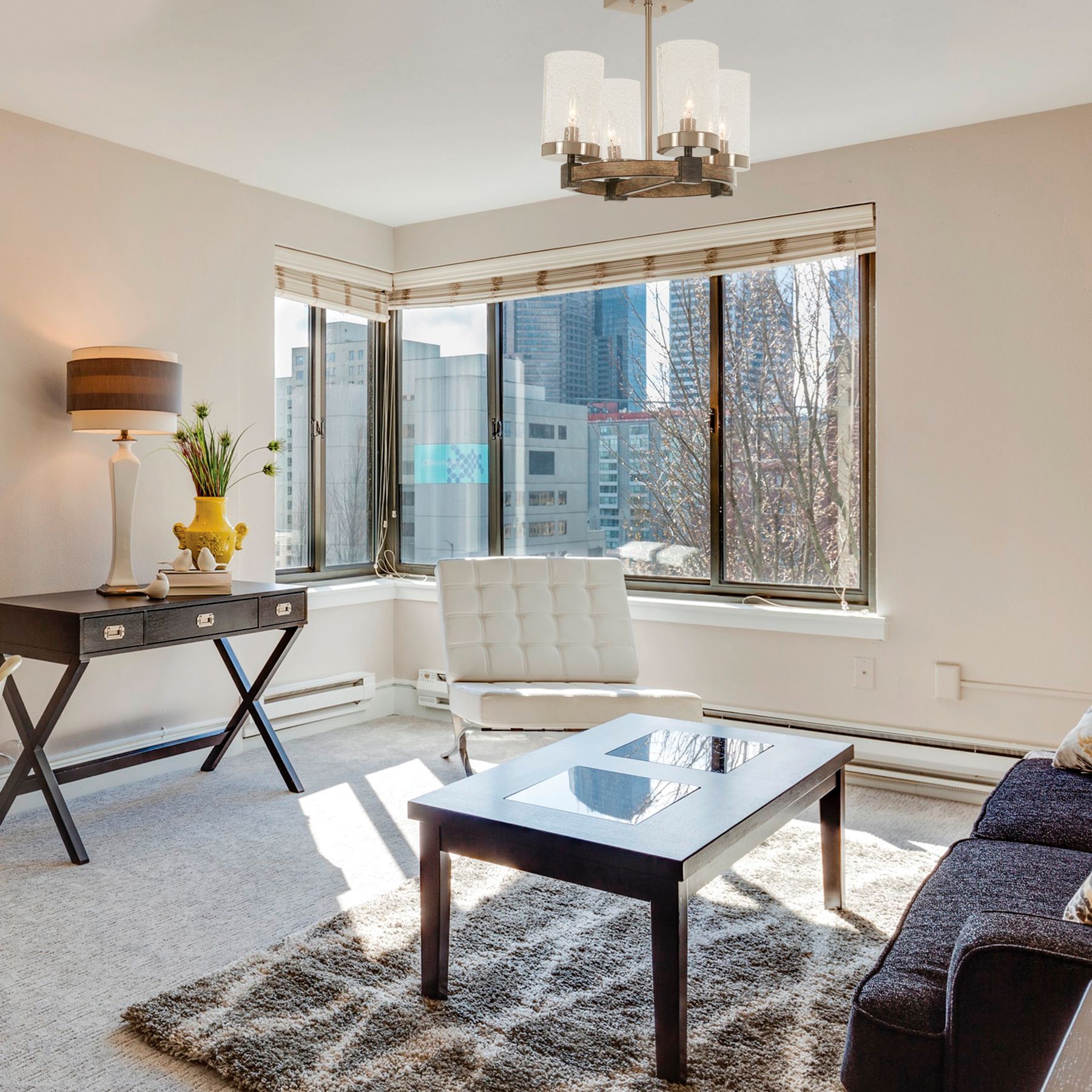 Image 4 Minka-Lavery Bridlewood 4-Light Stone Grey and Brushed Nickel Semi Flush more views