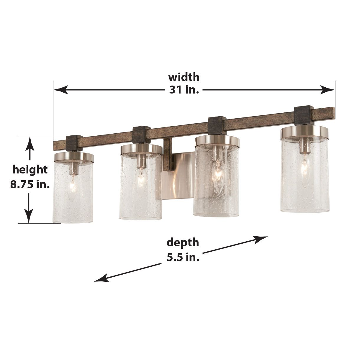 Image 4 Minka-Lavery Bridlewood 4-Light Stone Grey and Brushed Nickel Vanity Light more views