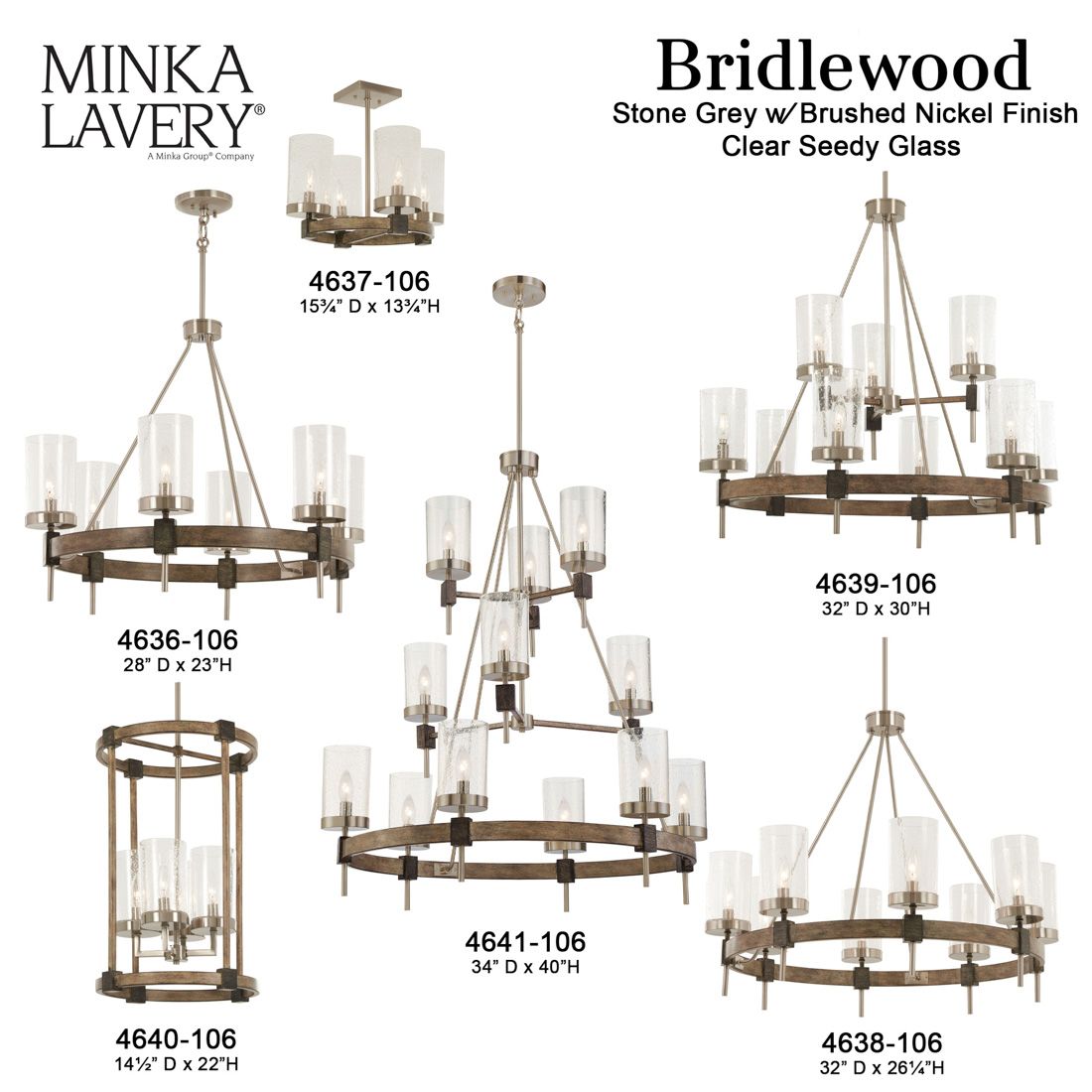 Minka-Lavery Bridlewood 4-Light Stone Grey and Brushed Nickel Vanity Light