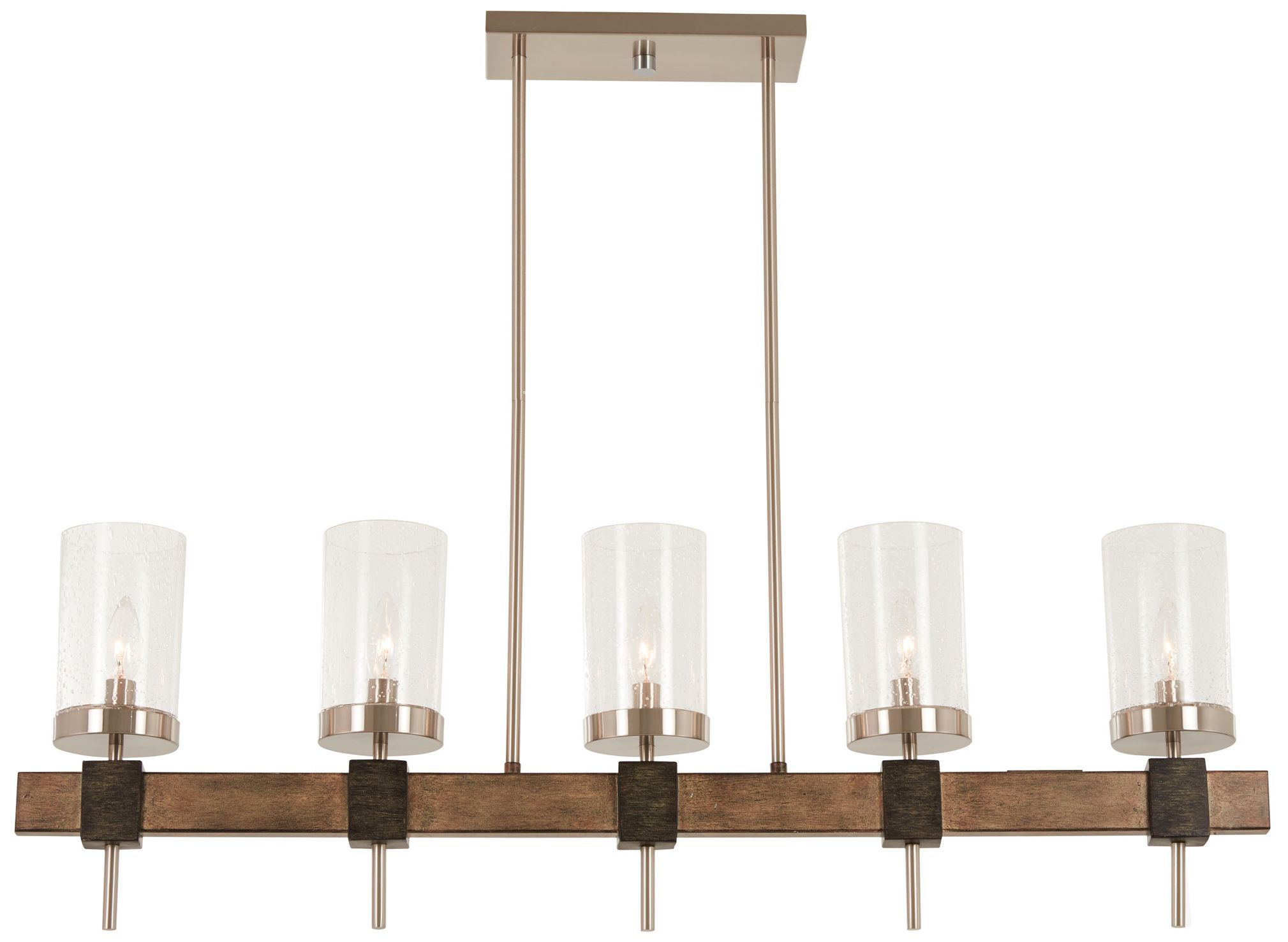 Minka-Lavery Bridlewood 5-Lt Stone Grey and Brush Nickel Island Chandelier