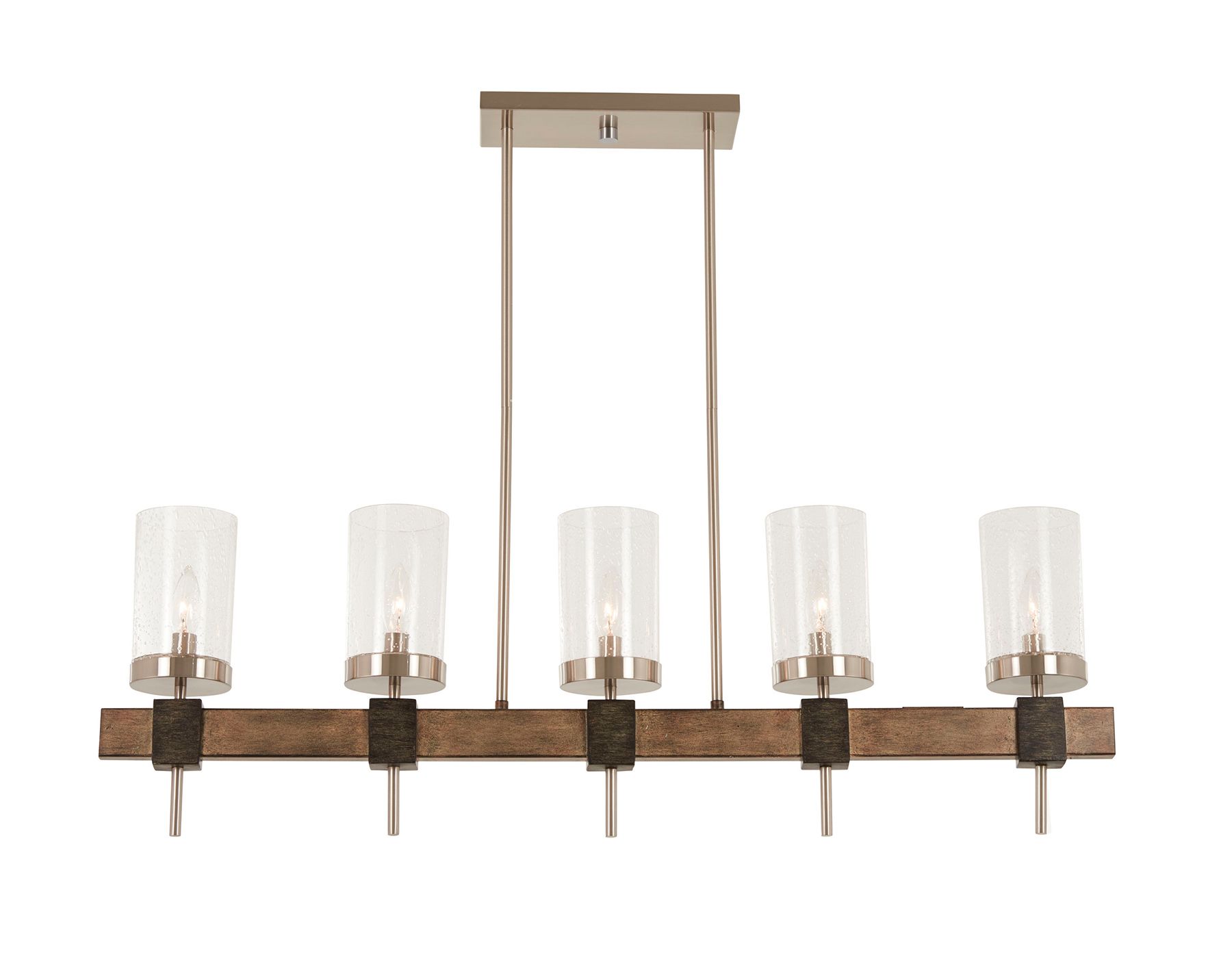 Minka-Lavery Bridlewood 5-Lt Stone Grey and Brush Nickel Island Chandelier in scene