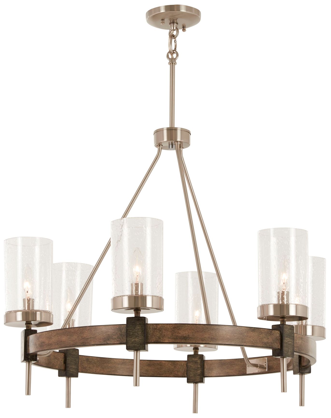 Minka-Lavery Bridlewood 6-Light Stone Grey and Brushed Nickel Chandelier
