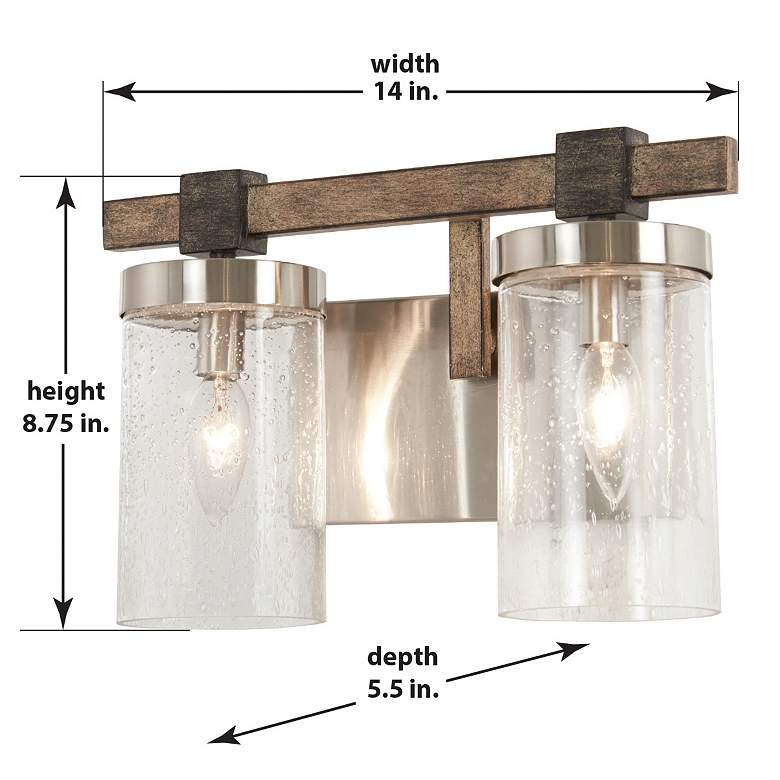 Image 3 Minka Lavery Bridlewood 8 3/4 inch High Brushed Nickel 2-Light Wall Sconce more views