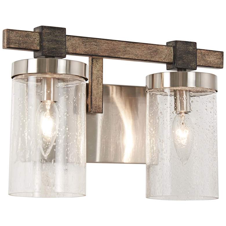 Image 4 Minka Lavery Bridlewood 8 3/4 inch High Brushed Nickel 2-Light Wall Sconce more views