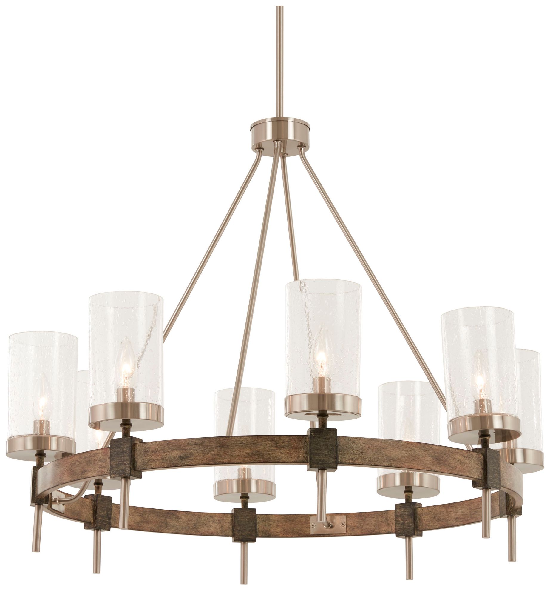Minka-Lavery Bridlewood 8-Light Stone Grey and Brushed Nickel Chandelier