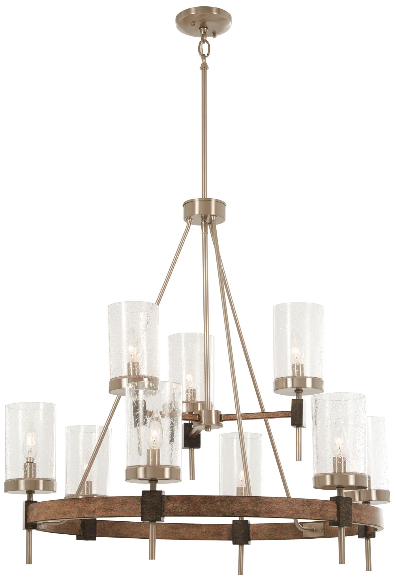 Minka-Lavery Bridlewood 9-Light Stone Grey and Brushed Nickel Chandelier