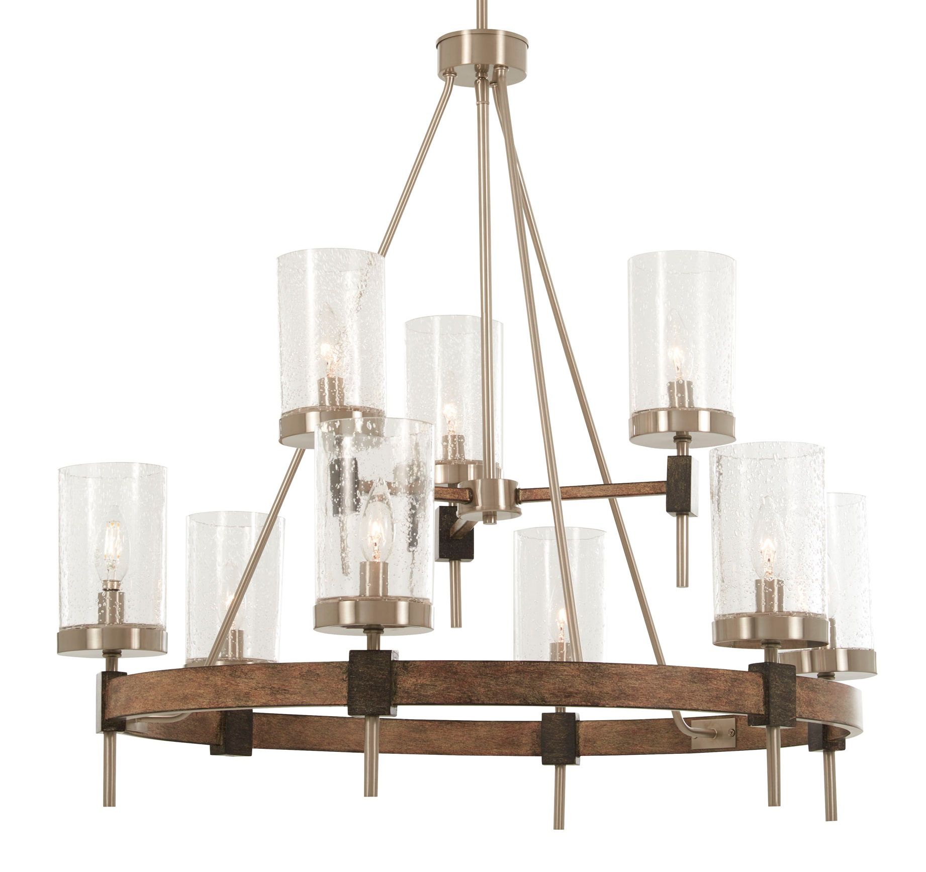 Image 5 Minka-Lavery Bridlewood 9-Light Stone Grey and Brushed Nickel Chandelier more views