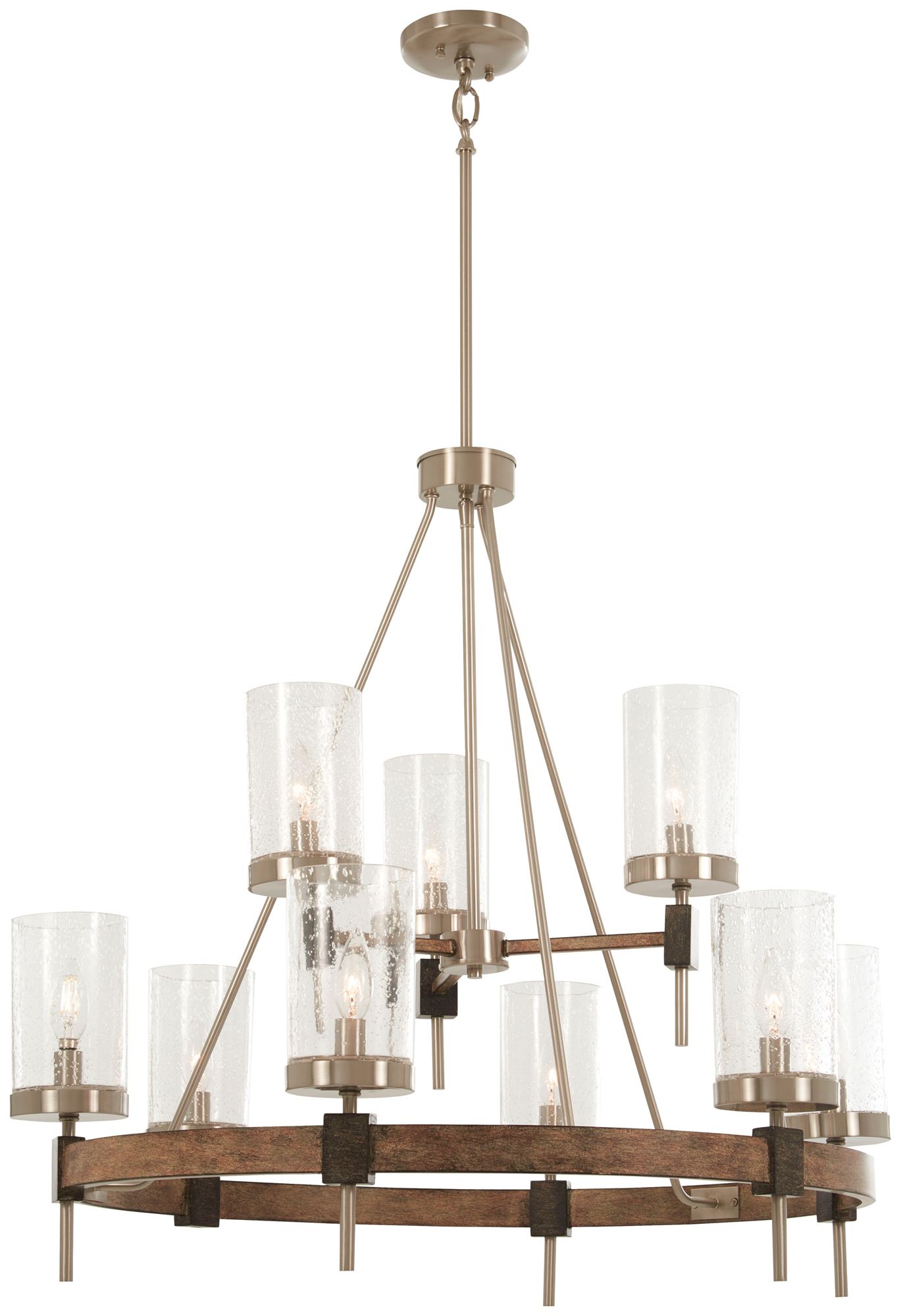 Image 7 Minka-Lavery Bridlewood 9-Light Stone Grey and Brushed Nickel Chandelier more views