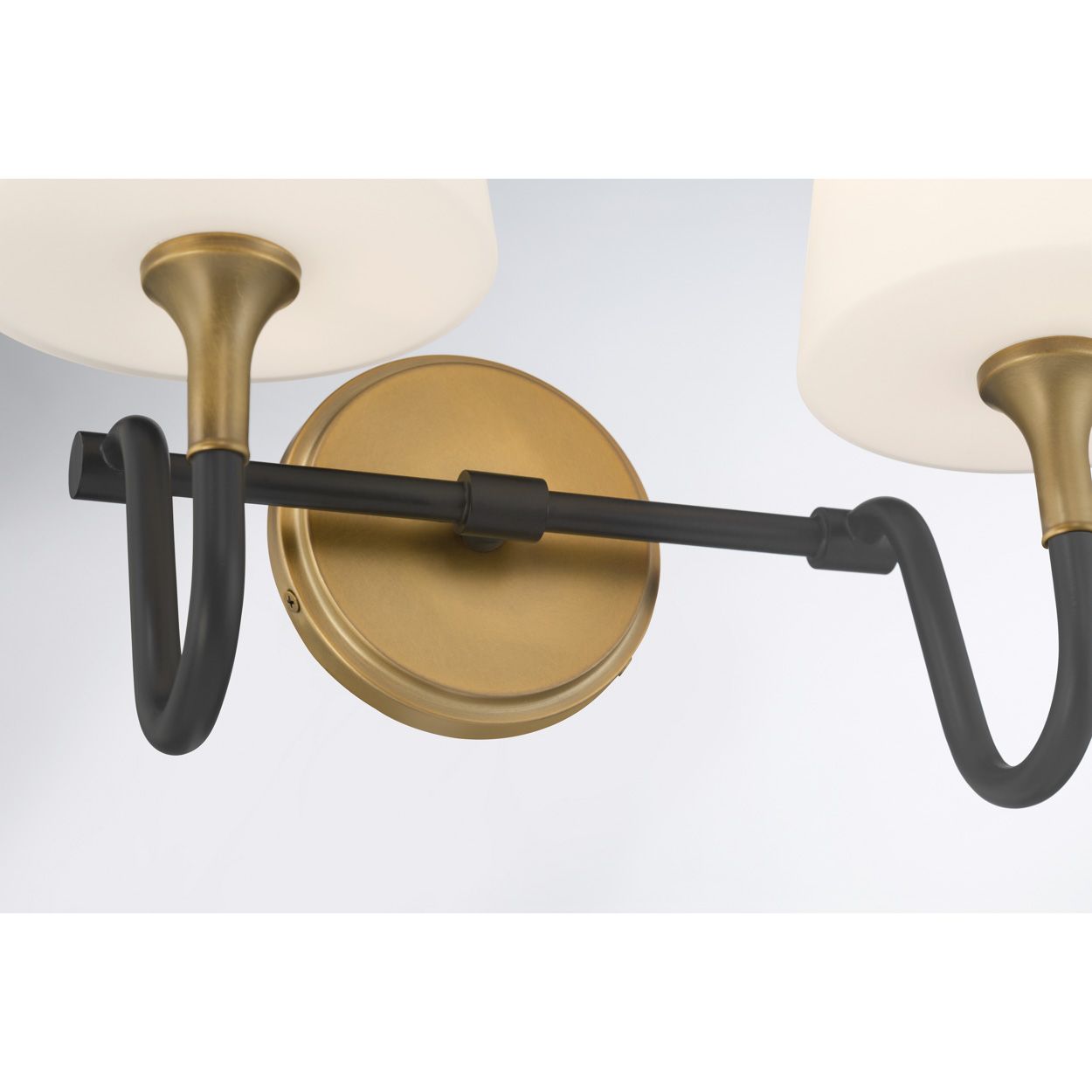 Image 5 Minka Lavery Brienne 2-Light 15-in Brass and Black Vanity Light with Shades more views