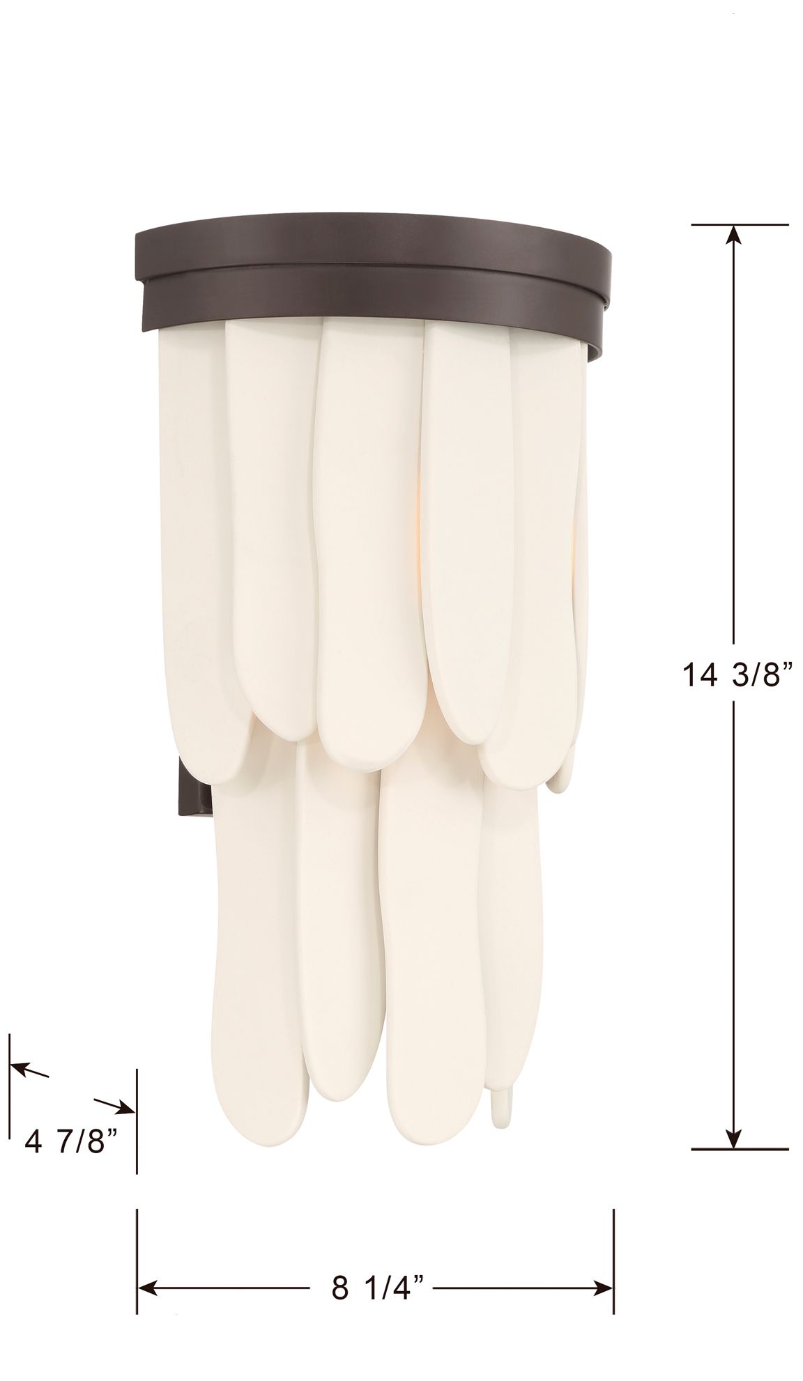 Image 6 Minka-Lavery Briscade 1-Light 8.25-in Wall Sconce - Dark Bronze and White more views