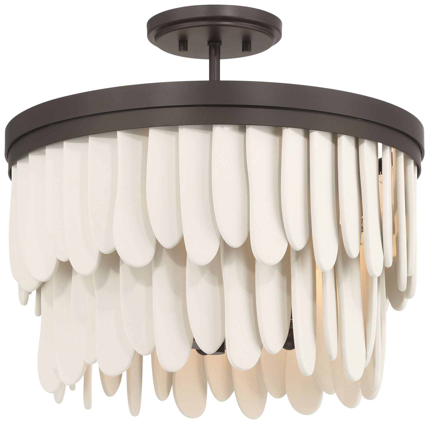 Minka-Lavery Briscade 6-Lt 18-in Semi-Flush Mount - Dark Bronze and White