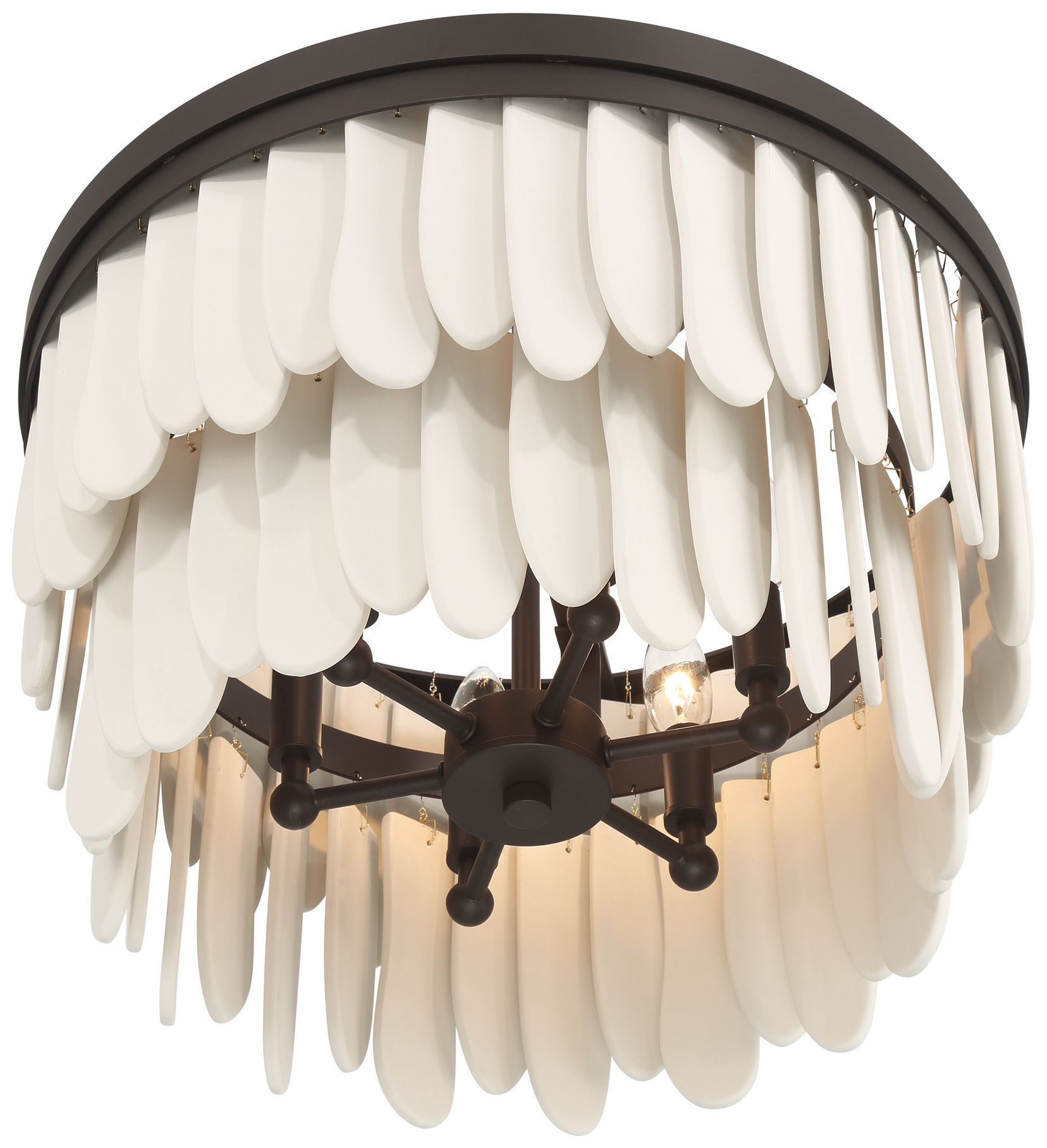 Image 5 Minka-Lavery Briscade 6-Lt 18-in Semi-Flush Mount - Dark Bronze and White more views