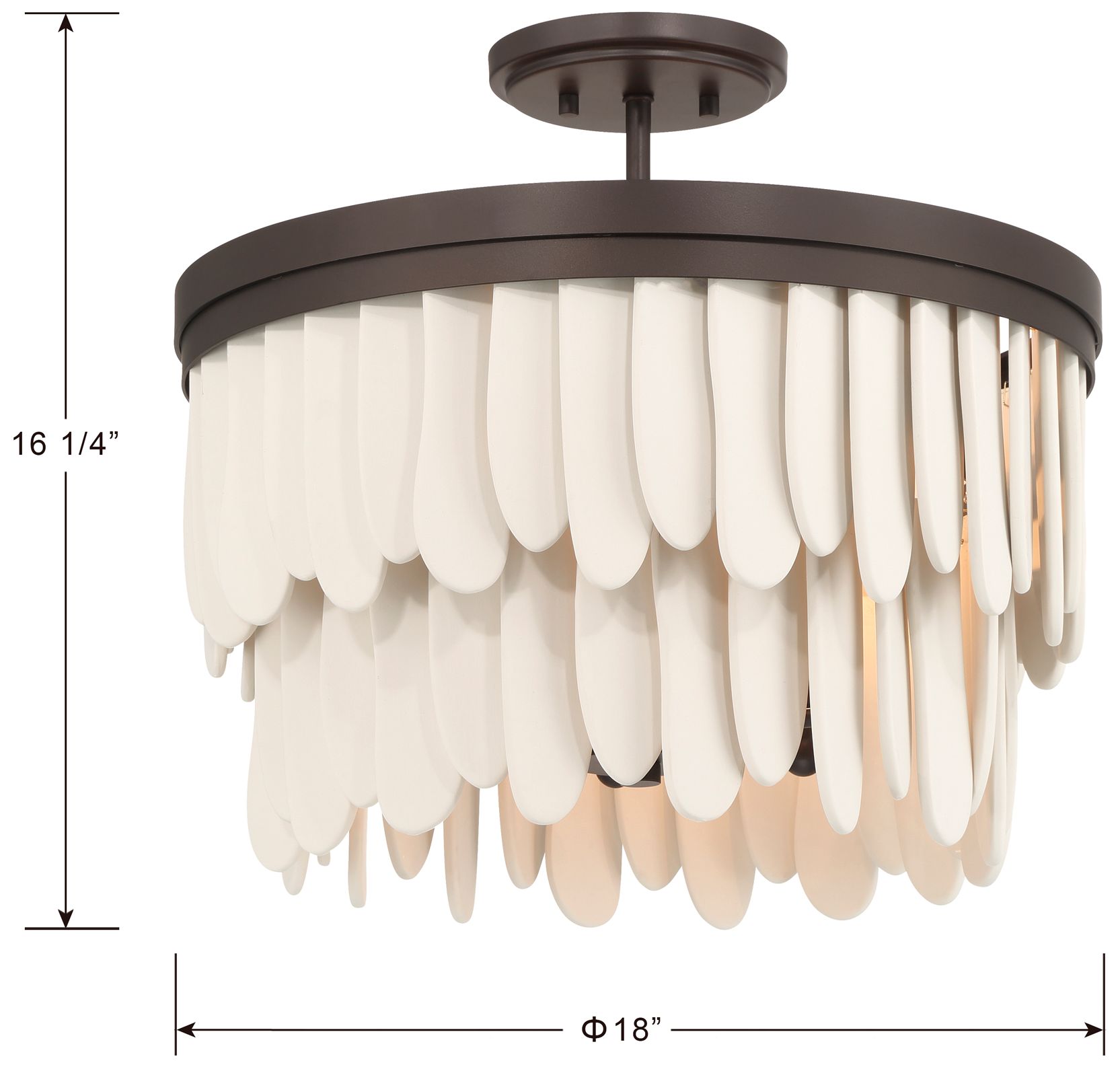 Image 6 Minka-Lavery Briscade 6-Lt 18-in Semi-Flush Mount - Dark Bronze and White more views