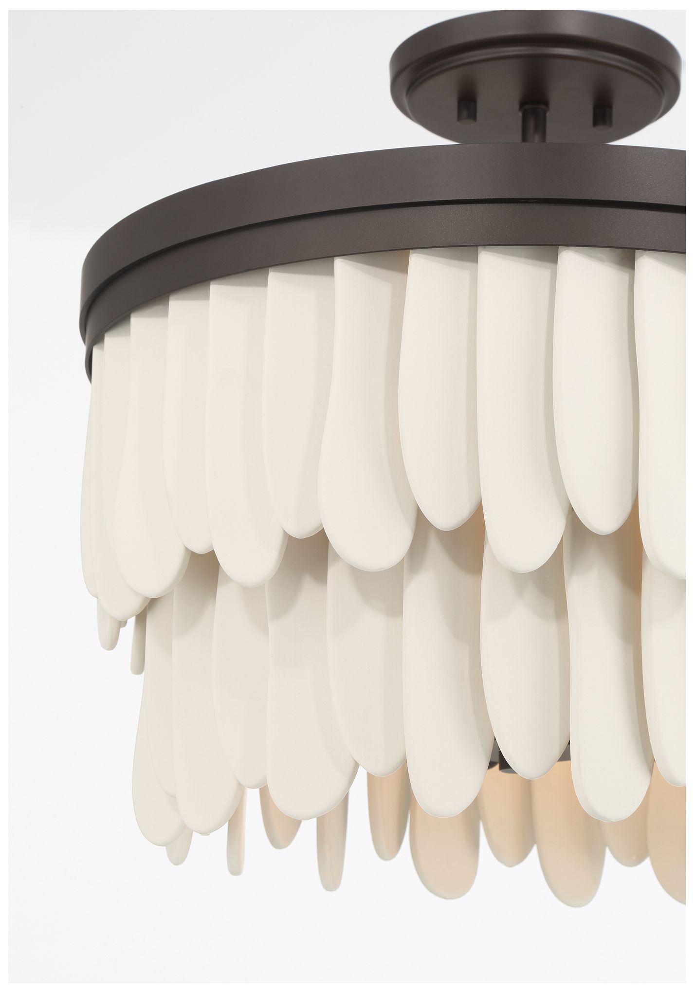 Image 7 Minka-Lavery Briscade 6-Lt 18-in Semi-Flush Mount - Dark Bronze and White more views