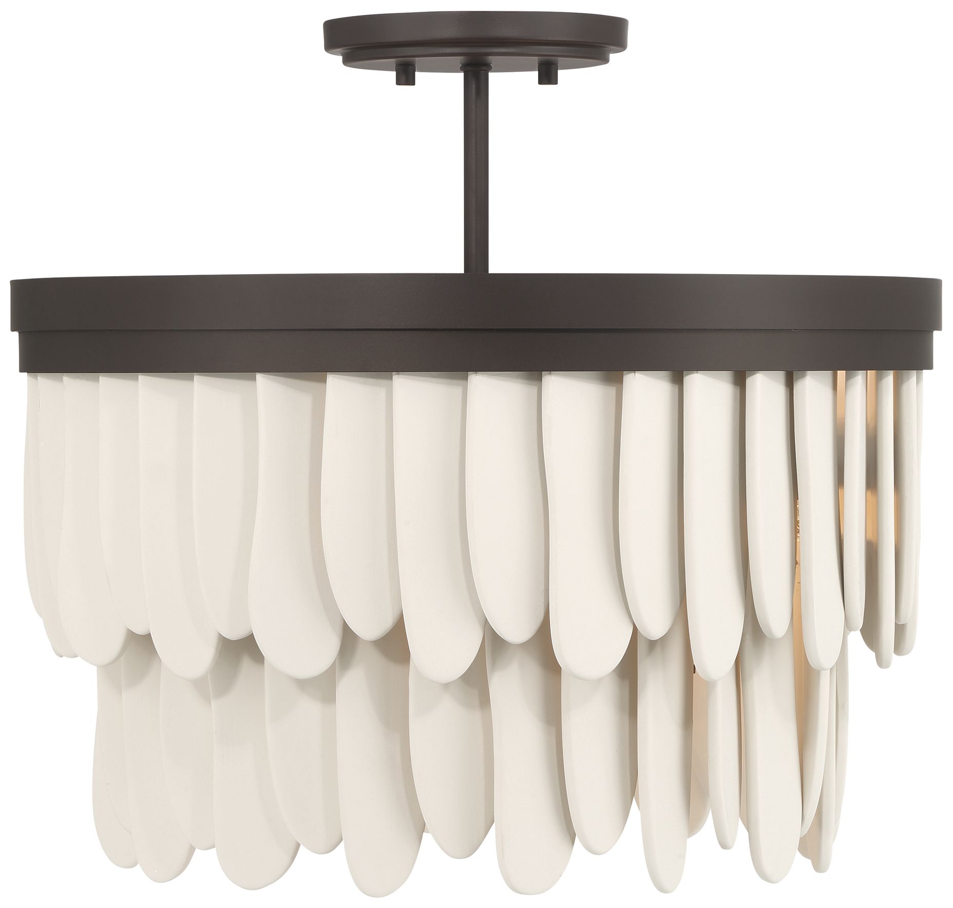 Minka-Lavery Briscade 6-Lt 18-in Semi-Flush Mount - Dark Bronze and White