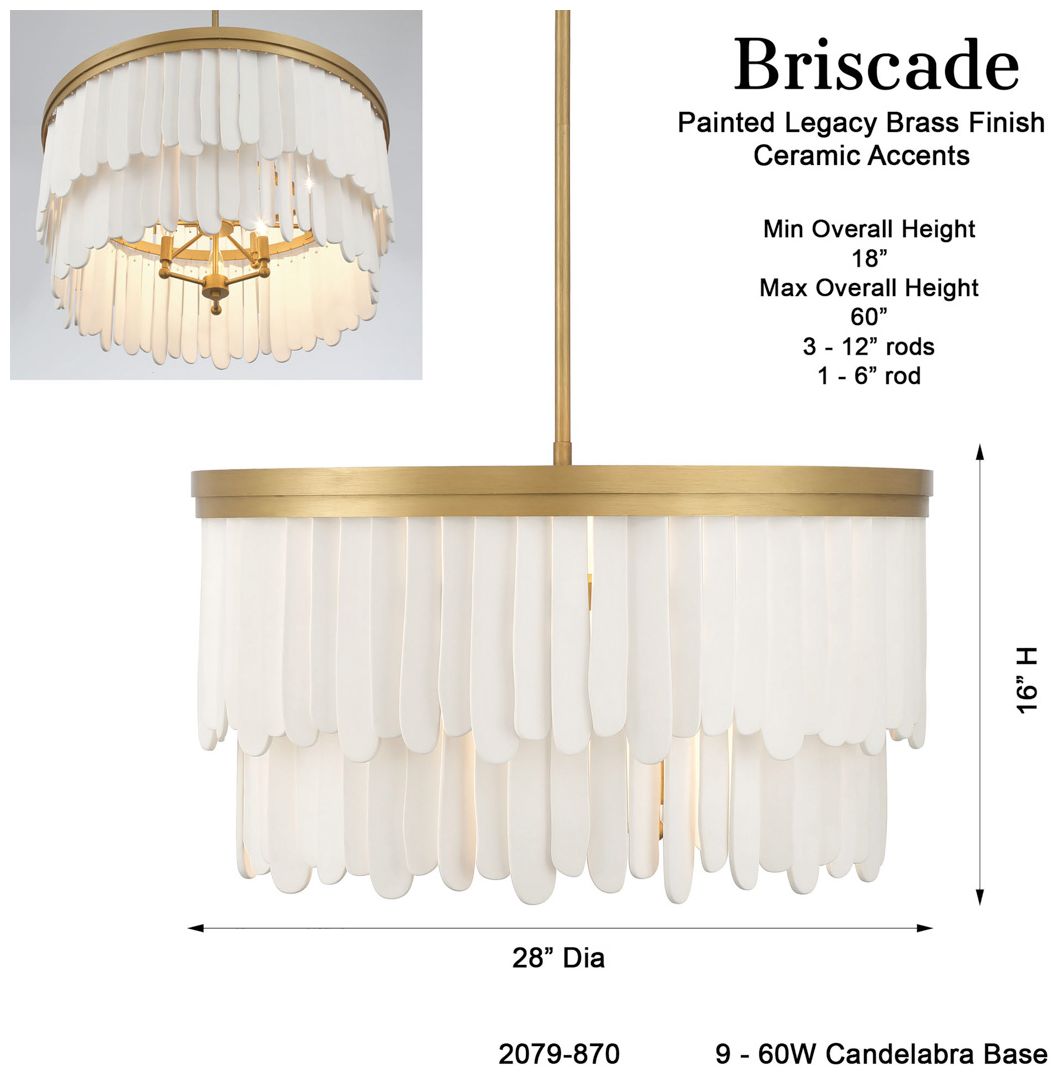 Minka-Lavery Briscade 9-Light 28-in Painted Legacy Brass Pendant