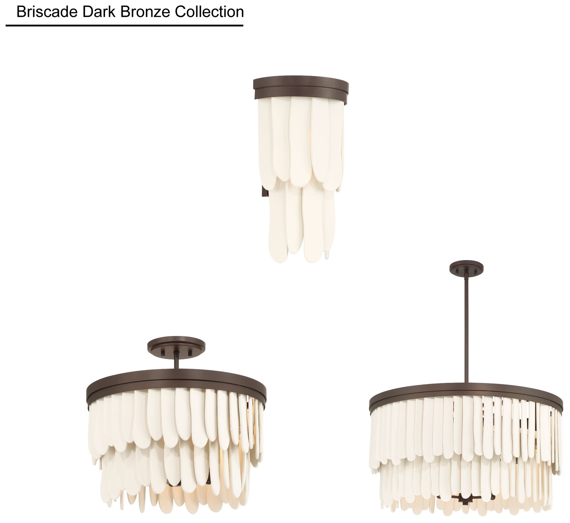 Minka-Lavery Briscade 9-Light 28-in Pendant - Dark Bronze and White