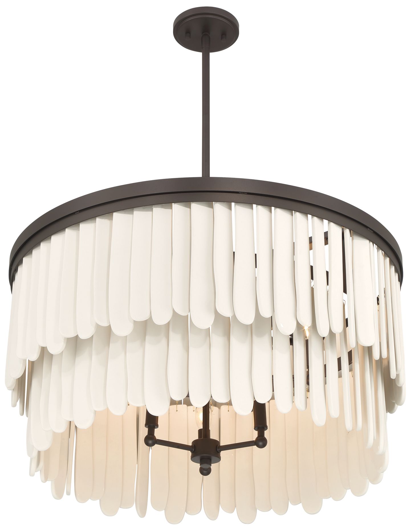 Image 5 Minka-Lavery Briscade 9-Light 28-in Pendant - Dark Bronze and White more views