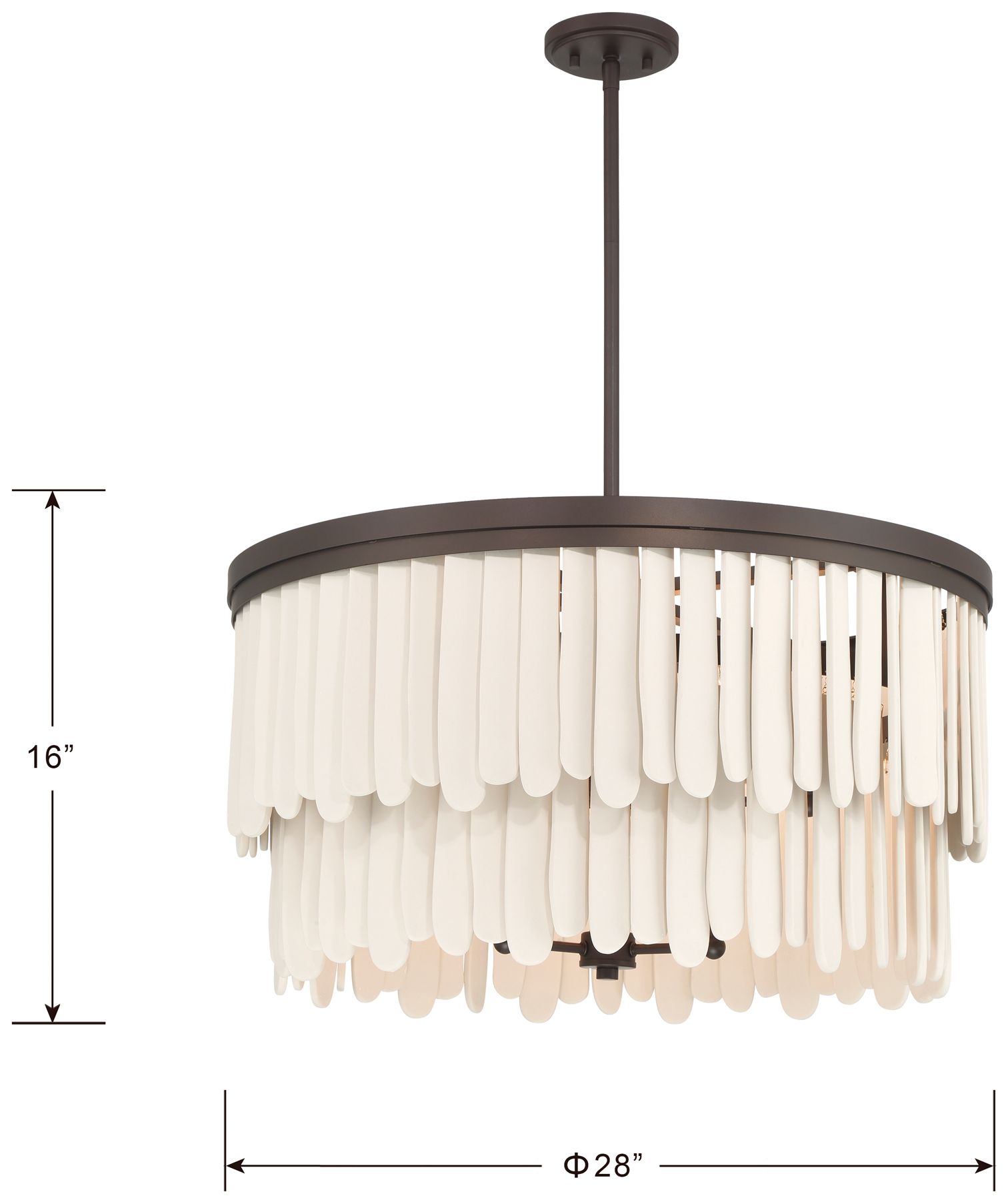 Image 6 Minka-Lavery Briscade 9-Light 28-in Pendant - Dark Bronze and White more views