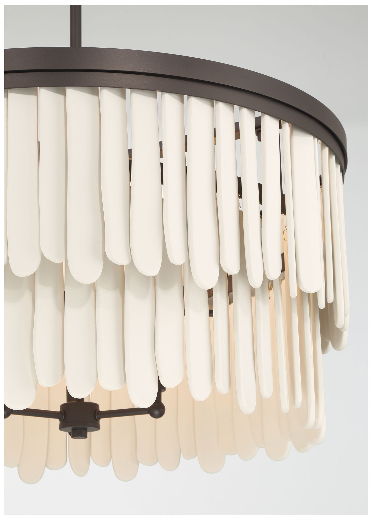 Image 7 Minka-Lavery Briscade 9-Light 28-in Pendant - Dark Bronze and White more views
