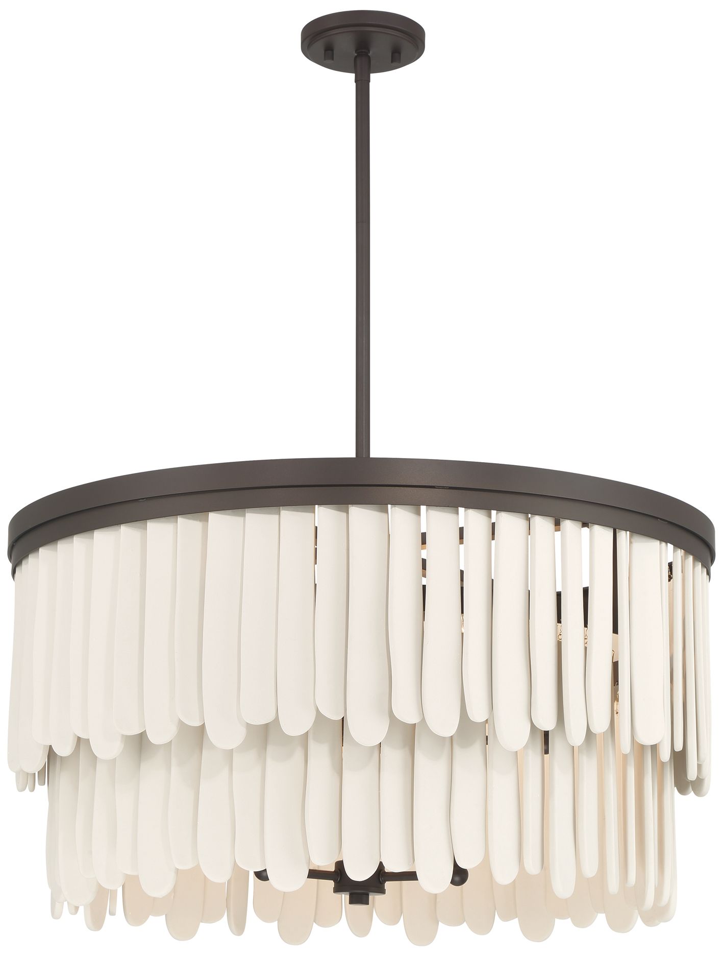 Minka-Lavery Briscade 9-Light 28-in Pendant - Dark Bronze and White