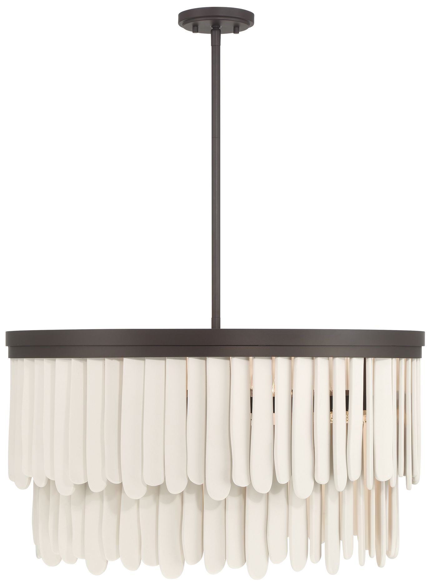 Minka-Lavery Briscade 9-Light 28-in Pendant - Dark Bronze and White