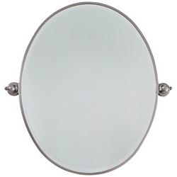 Minka Lavery Brushed Nickel 25&quot; x 24 1/2&quot; Oval Wall Mirror