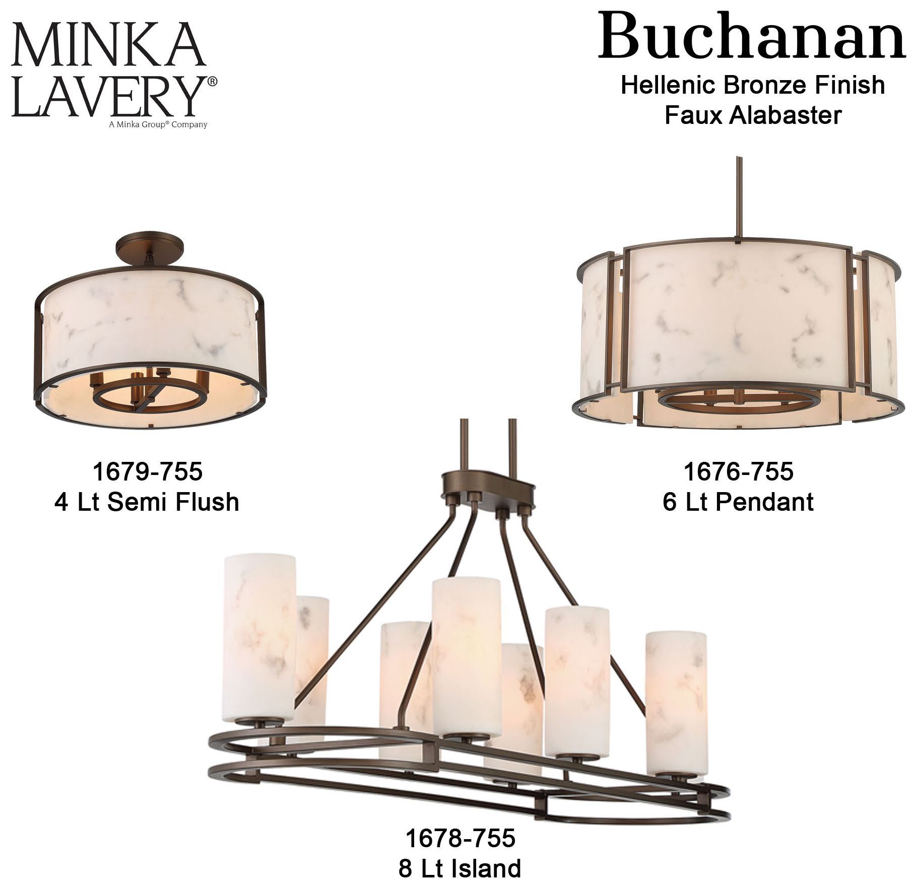 Minka Lavery Buchanan 4-Light Hellenic Bronze Semi-Flush
