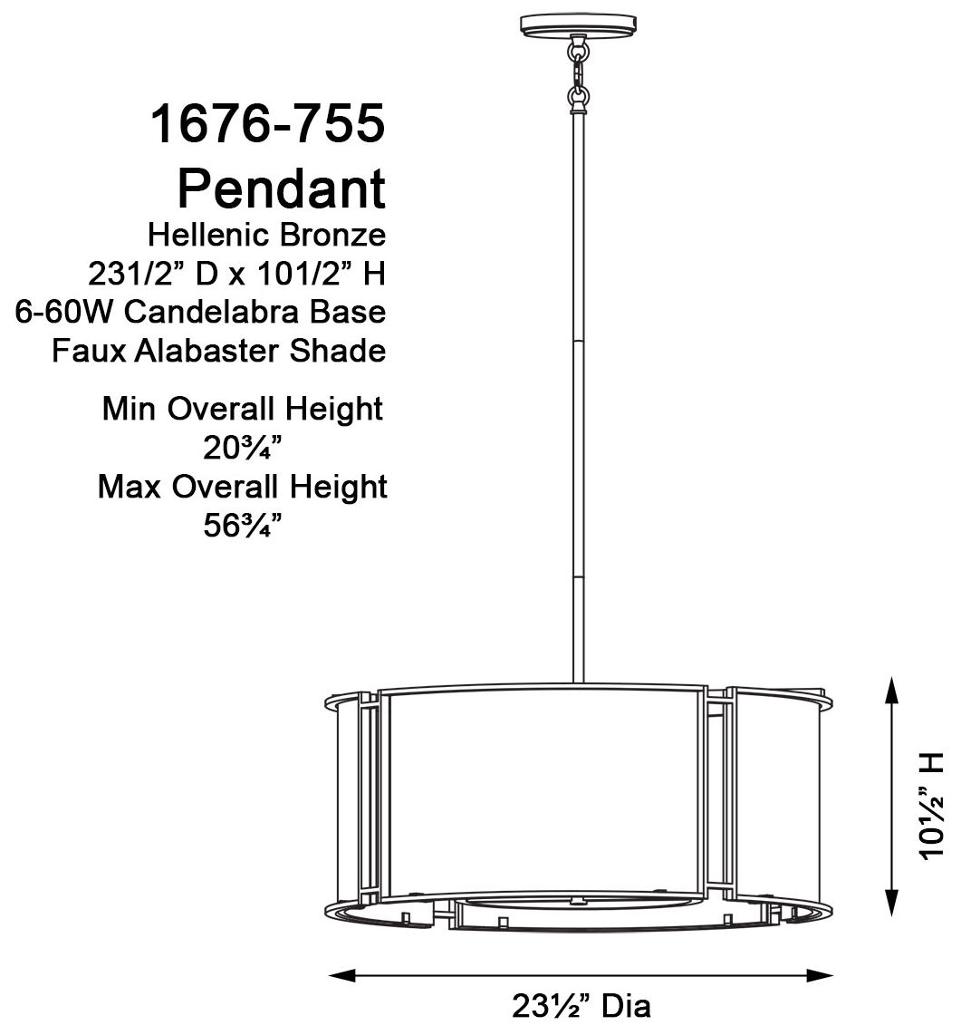 Minka Lavery Buchanan 6-Light Hellenic Bronze Pendant