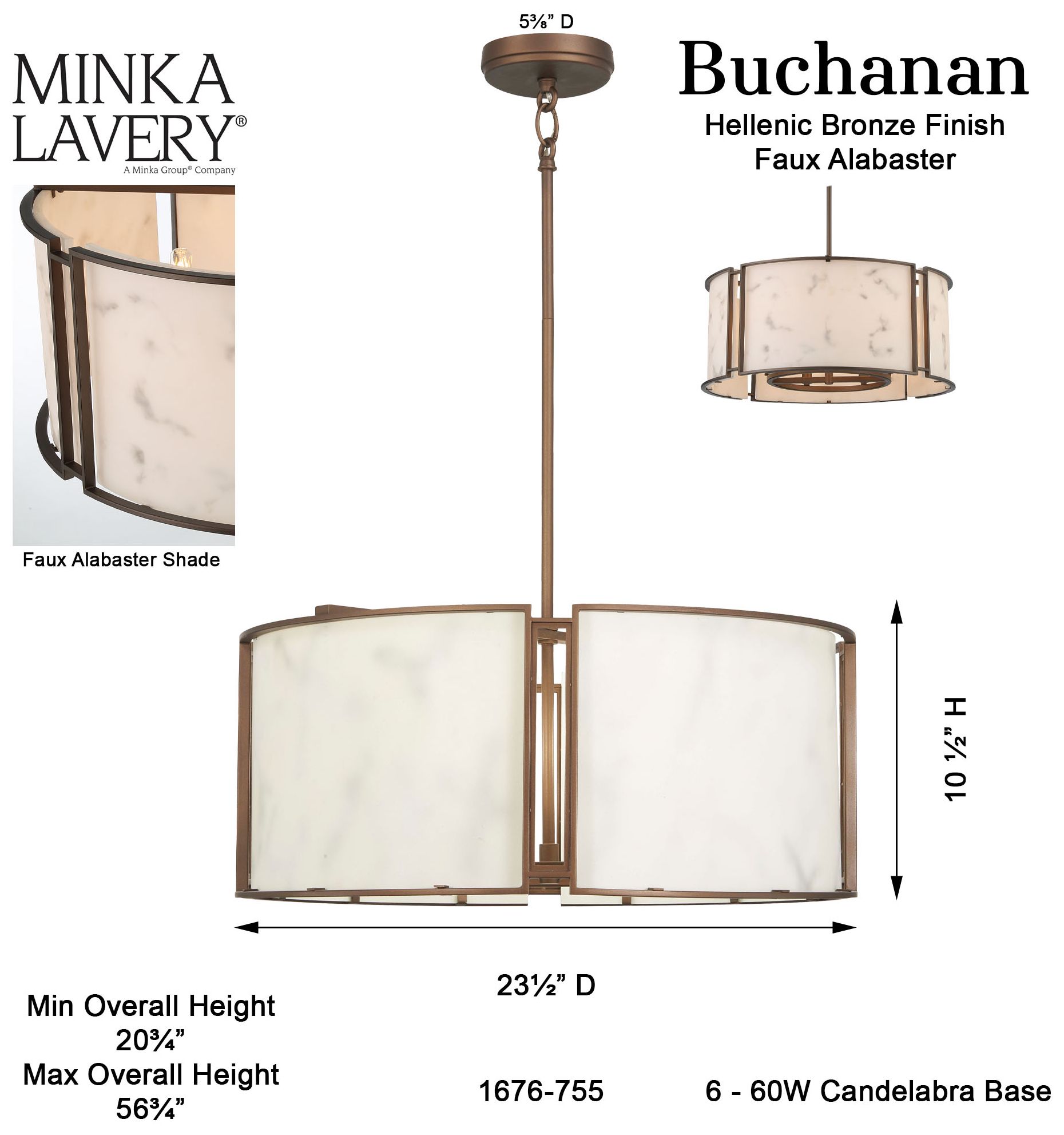 Minka Lavery Buchanan 6-Light Hellenic Bronze Pendant