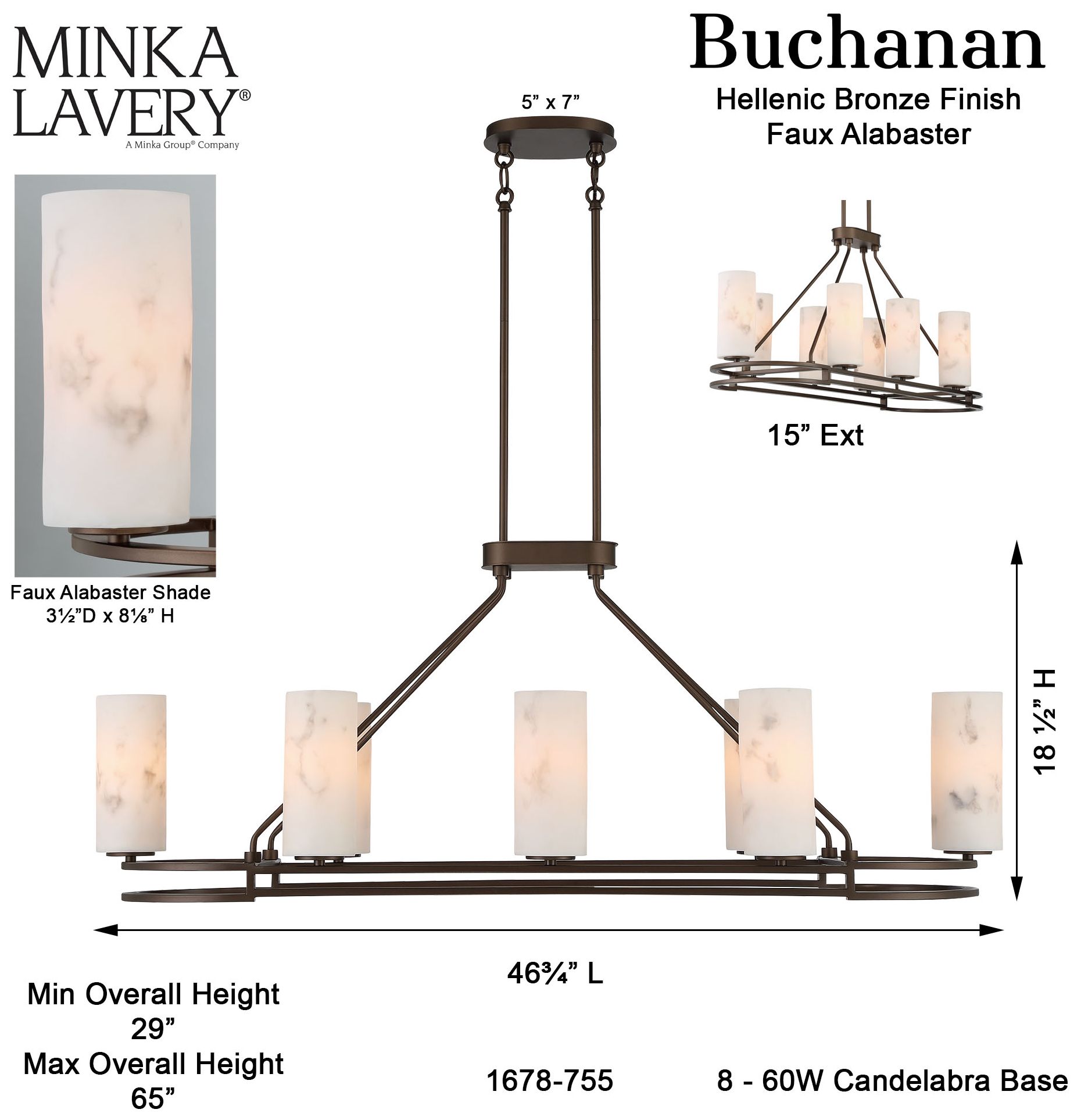 Minka Lavery Buchanan 8-Light Hellenic Bronze Island Chandelier