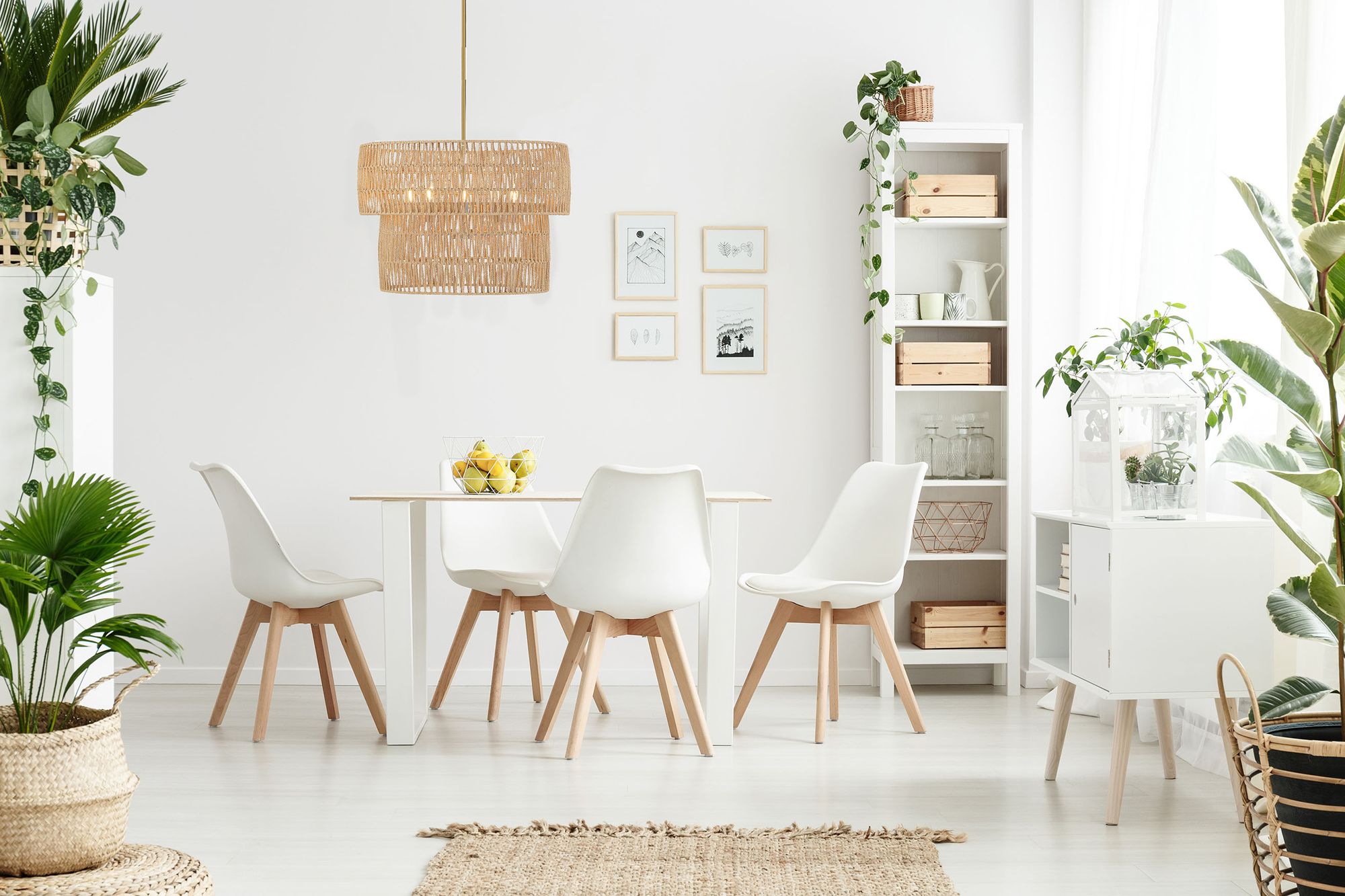 Image 3 Minka-Lavery Bungalow Heaven 5-Light Soft Brass Pendant with Rope Shade more views