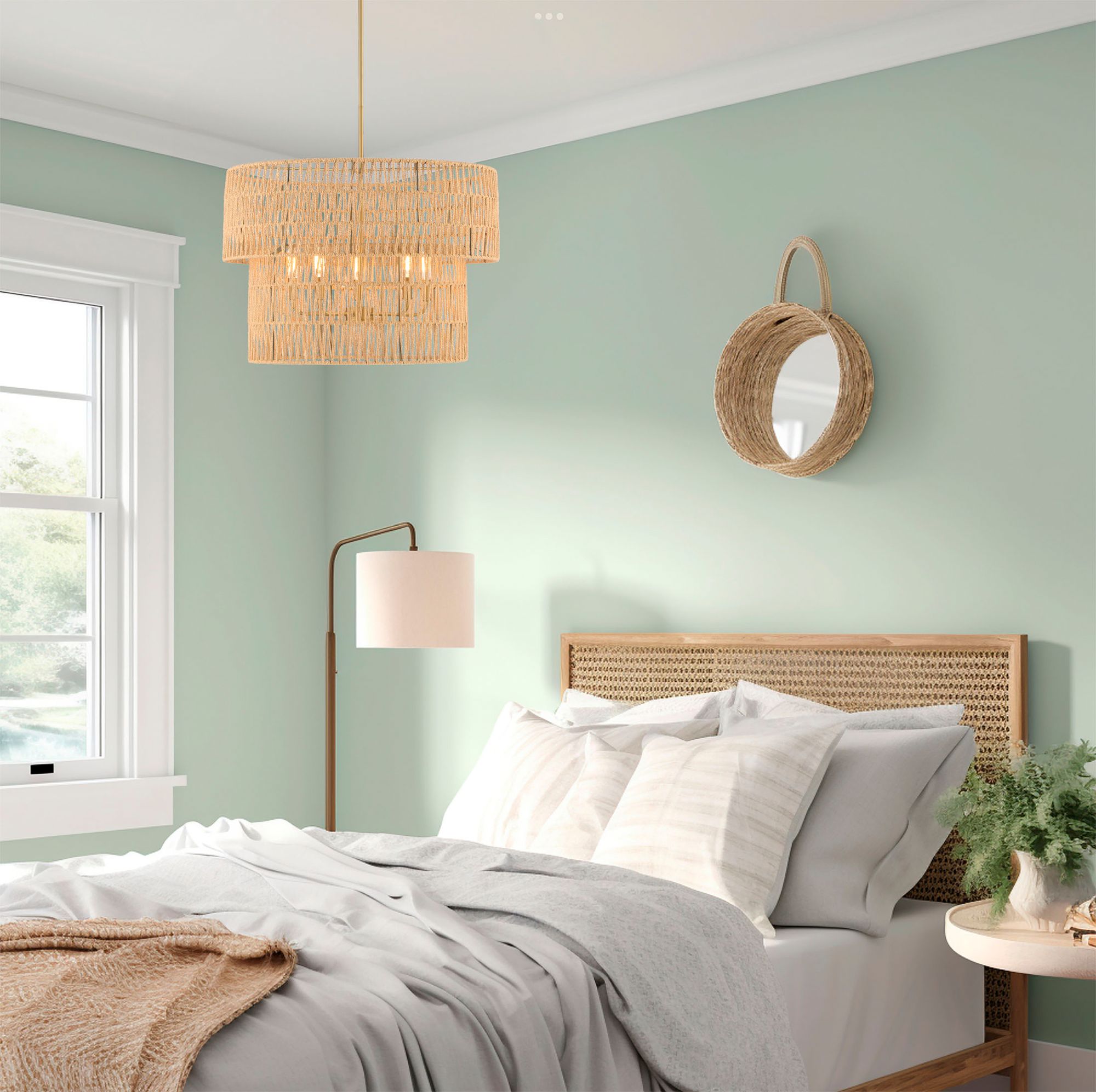 Image 4 Minka-Lavery Bungalow Heaven 5-Light Soft Brass Pendant with Rope Shade more views