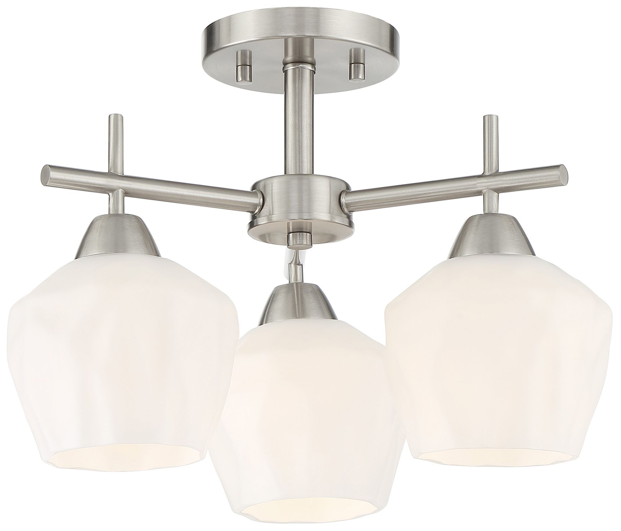 Minka-Lavery Camrin 3-Light Coal and Etched Opal Glass Semi Flush