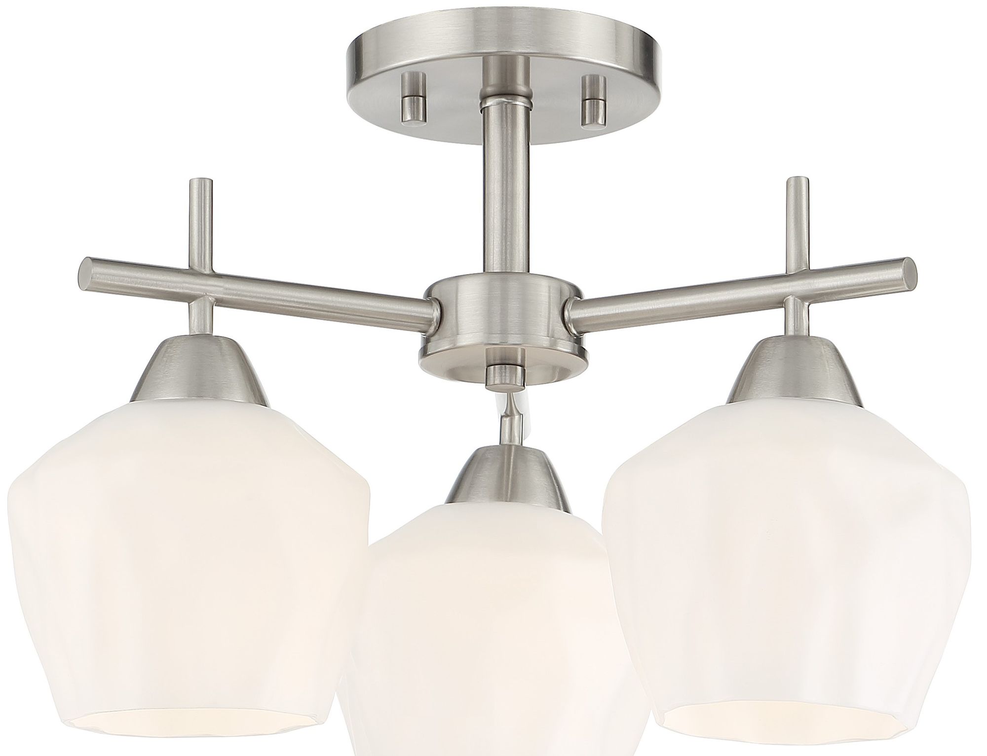 Image 2 Minka-Lavery Camrin 3-Light Coal and Etched Opal Glass Semi Flush more views