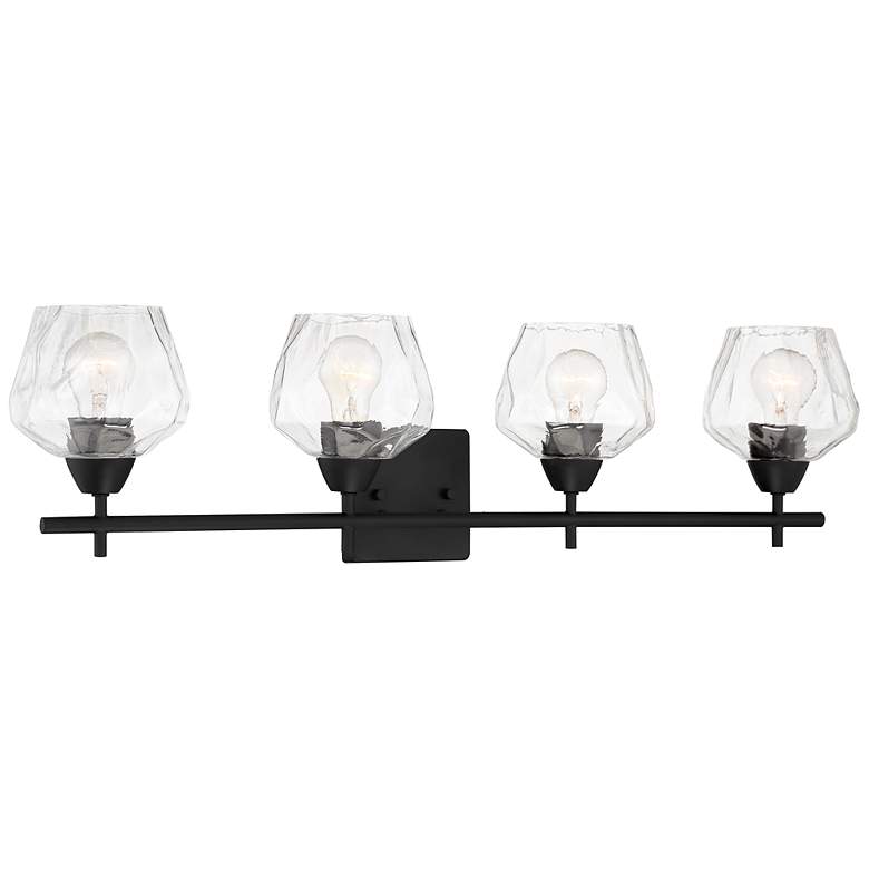 Image 1 Minka Lavery Camrin 31" Wide Black and Clear Glass Bath Wall Sconce