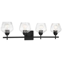 Minka Lavery Camrin 31" Wide Black and Clear Glass Bath Wall Sconce