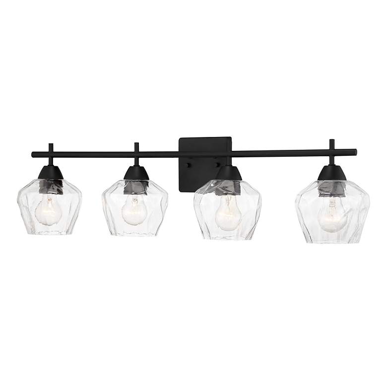 Image 2 Minka Lavery Camrin 31" Wide Black and Clear Glass Bath Wall Sconce more views