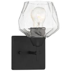 Minka Lavery Camrin 5 1/2" Wide Black and Clear Glass Bath Wall Sconce