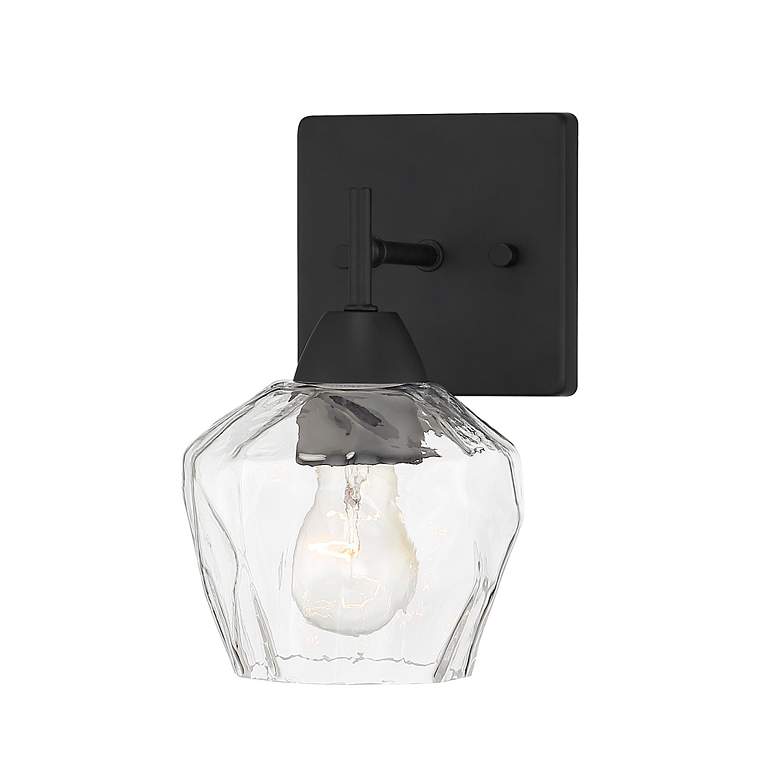 Image 2 Minka Lavery Camrin 5 1/2" Wide Black and Clear Glass Bath Wall Sconce more views
