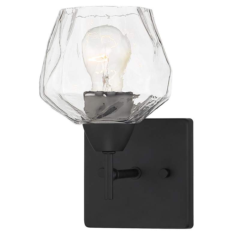 Image 3 Minka Lavery Camrin 5 1/2" Wide Black and Clear Glass Bath Wall Sconce more views