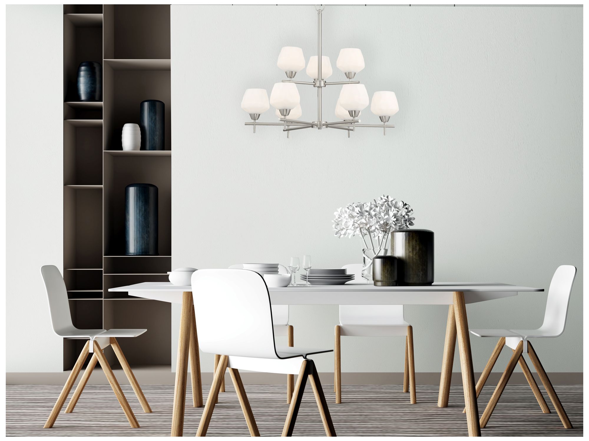 Image 5 Minka-Lavery Camrin 9-Light Brushed Nickel Chandelier more views