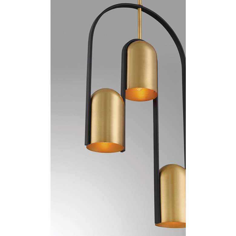 Image 3 Minka-Lavery Cane 3-Light 4.25-in Brass and Sand Coal Black Indoor Pendant more views