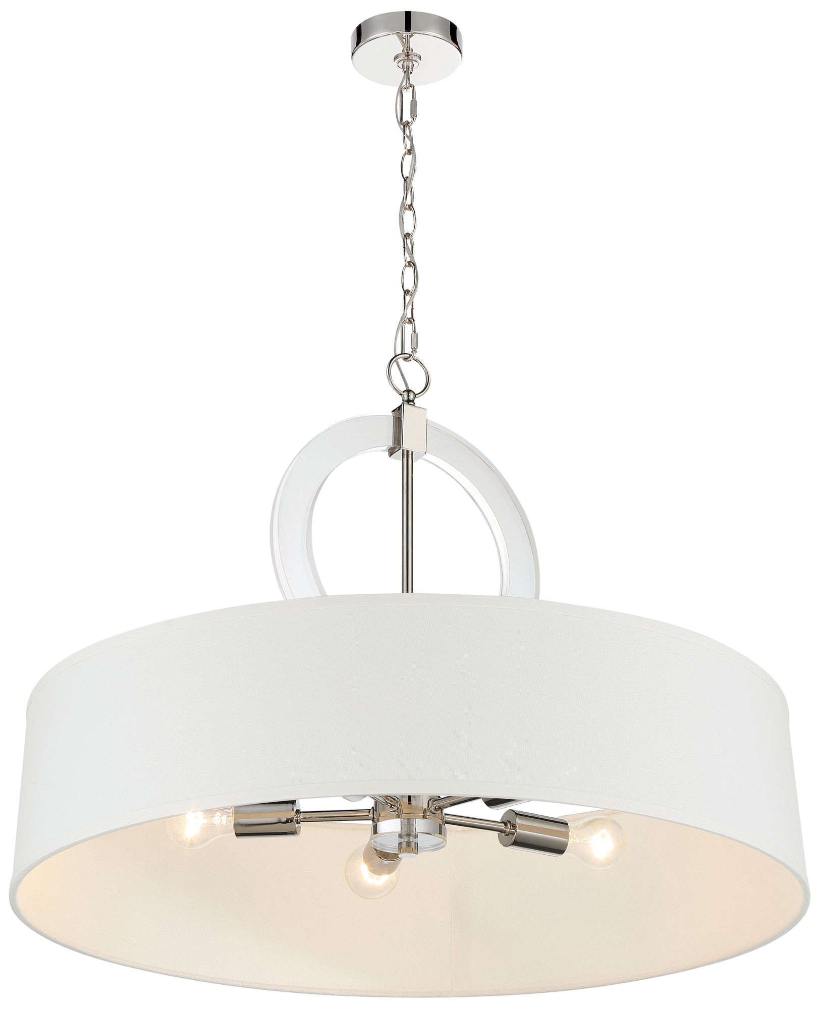 Minka-Lavery Cape Coral 5-Light Polished Nickel Pendant with Linen Shade