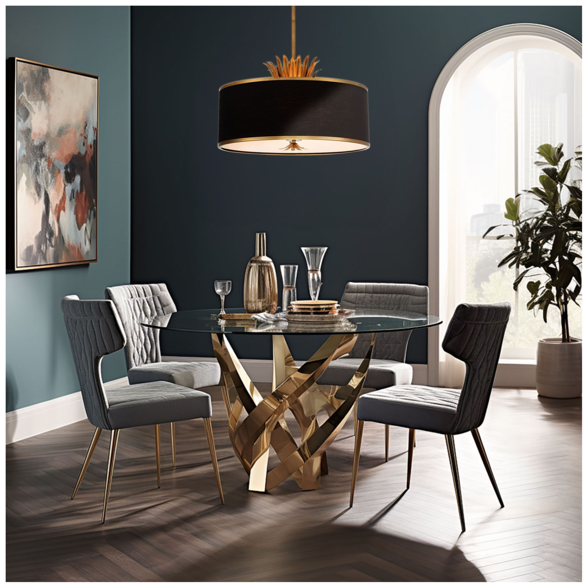 Minka Lavery Caprio 23 1/2" Wide 4-Light Natural Brushed Brass Pendant