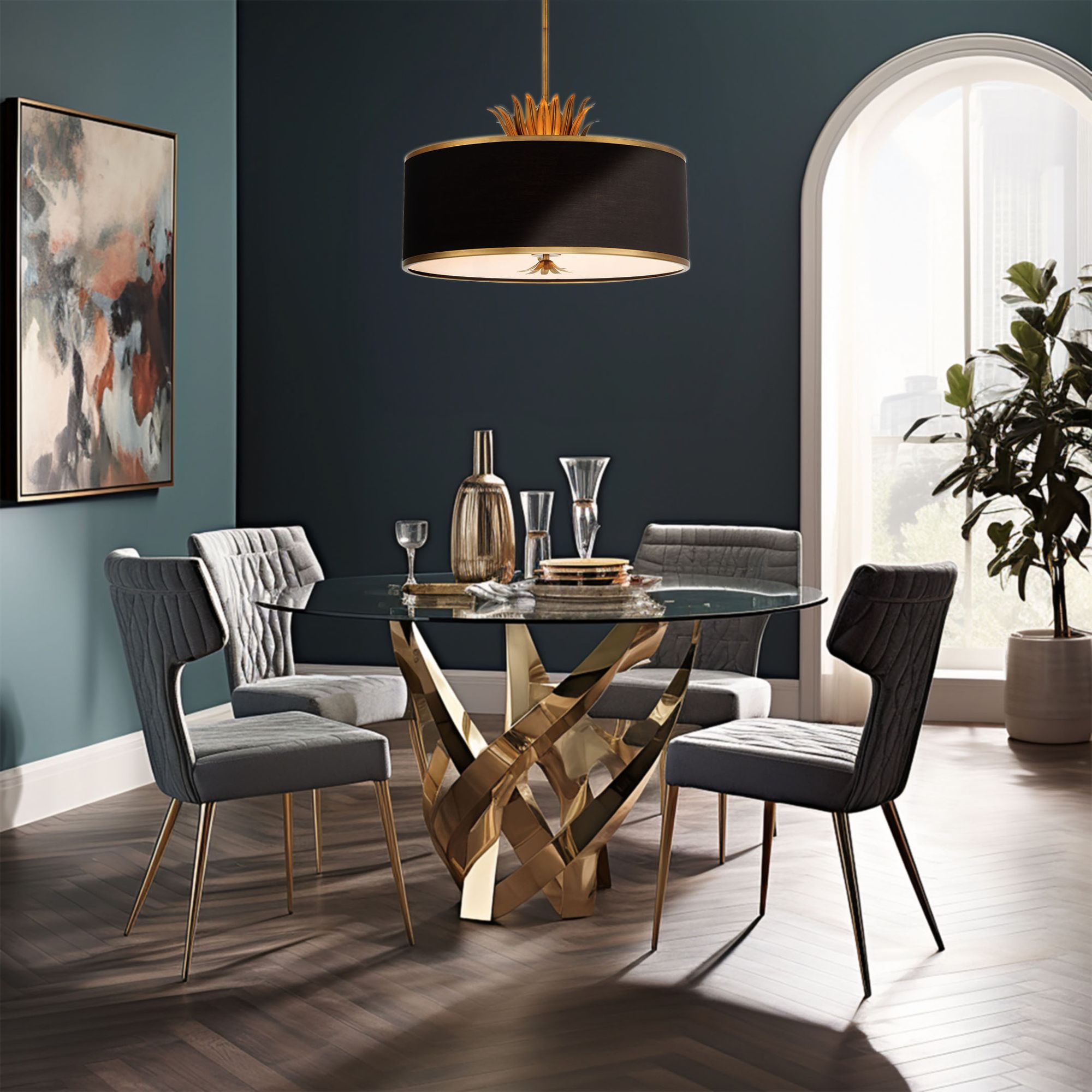 Minka-Lavery Caprio 4-Light Natural Brushed Brass Pendant