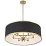 Minka-Lavery Caprio 6-Light Natural Brushed Brass Pendant and Black